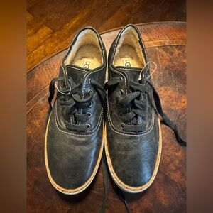 UGG Women's Black Leather Sneakers